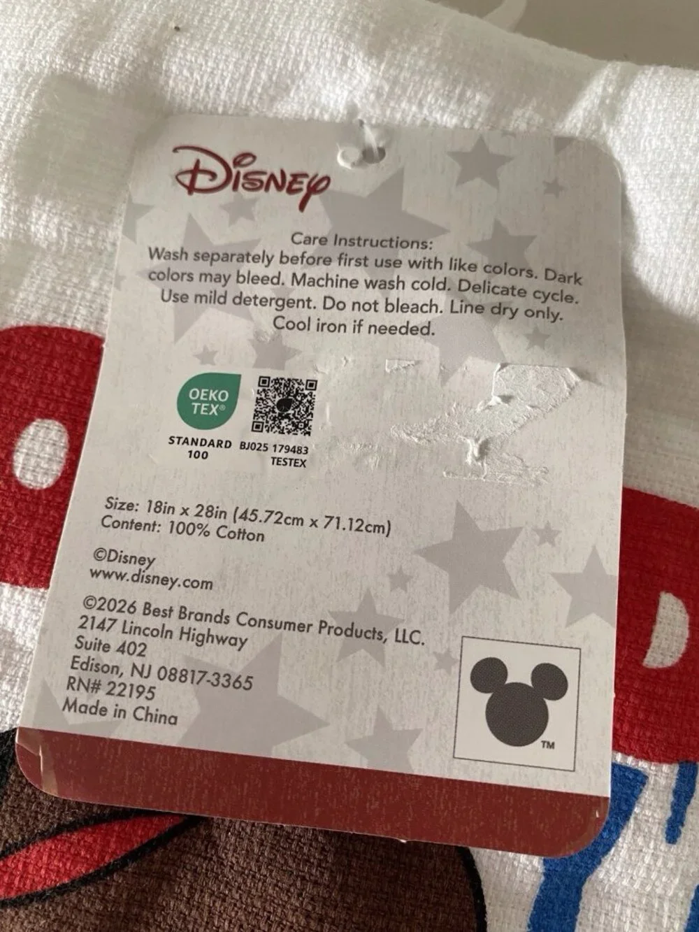 Set Of 2 Disney Mickey‎ Mouse Kitchen Towels Howdy Y'All Patriotic Cowboy NEW